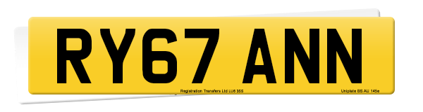 Registration number RY67 ANN